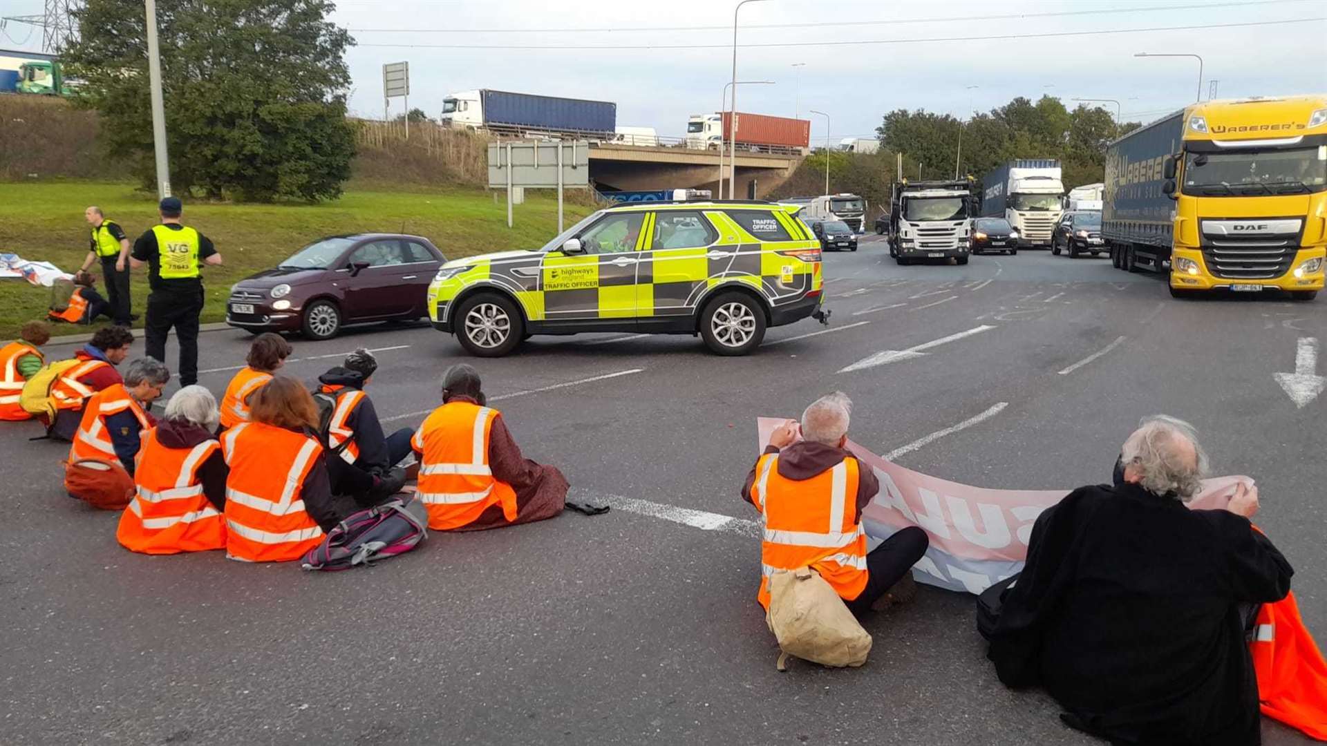 Insulate Britain block the M25 Picture: IB