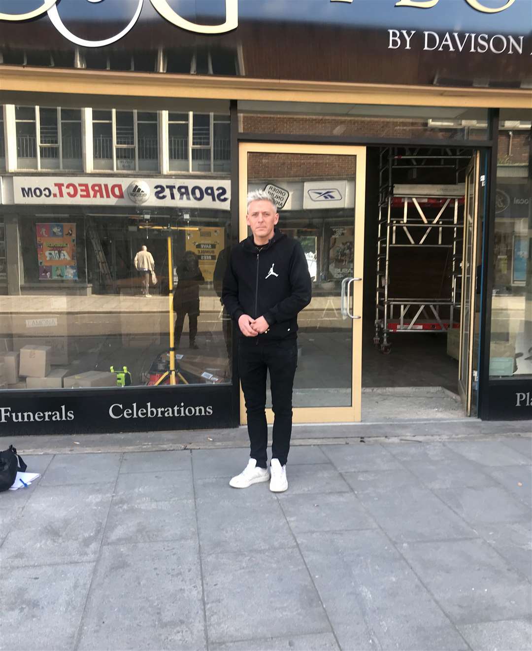 Frankie Davison outside his new shop, the former Greggs bakery