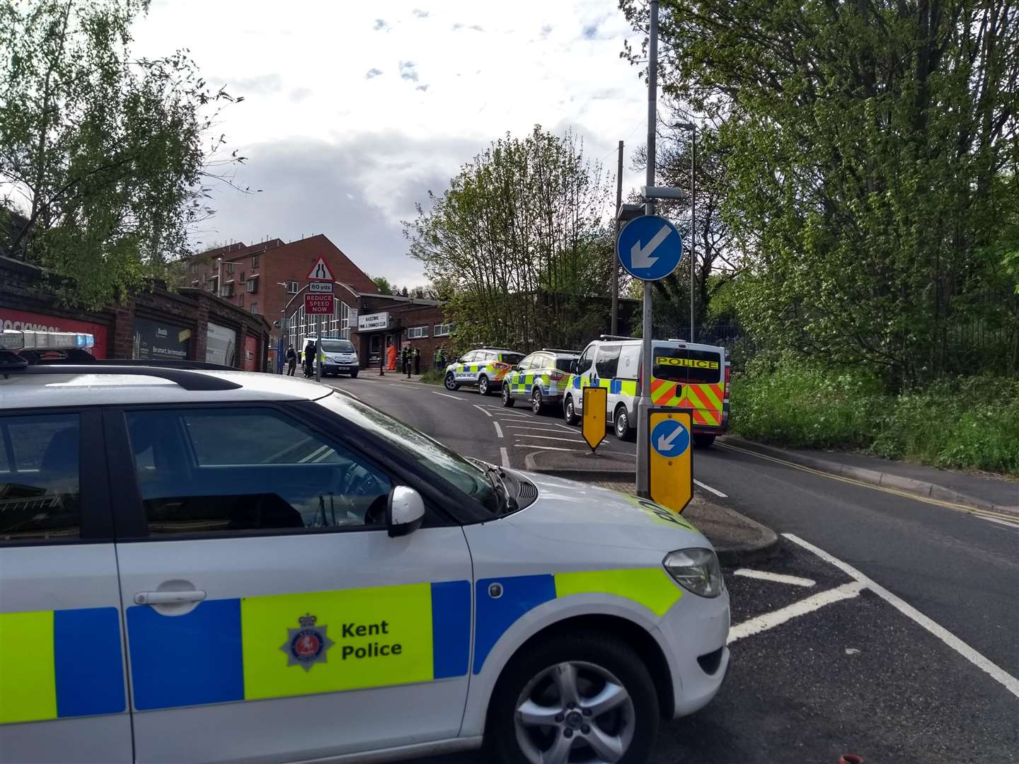 Police at the scene of an 'incident' near Maidstone Barracks station