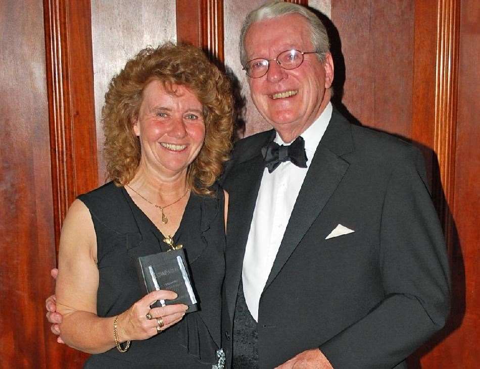 Vanessa Webb with former Kent LTA president Austin Smith at the 2012 Volunteer-of-the-Year awards