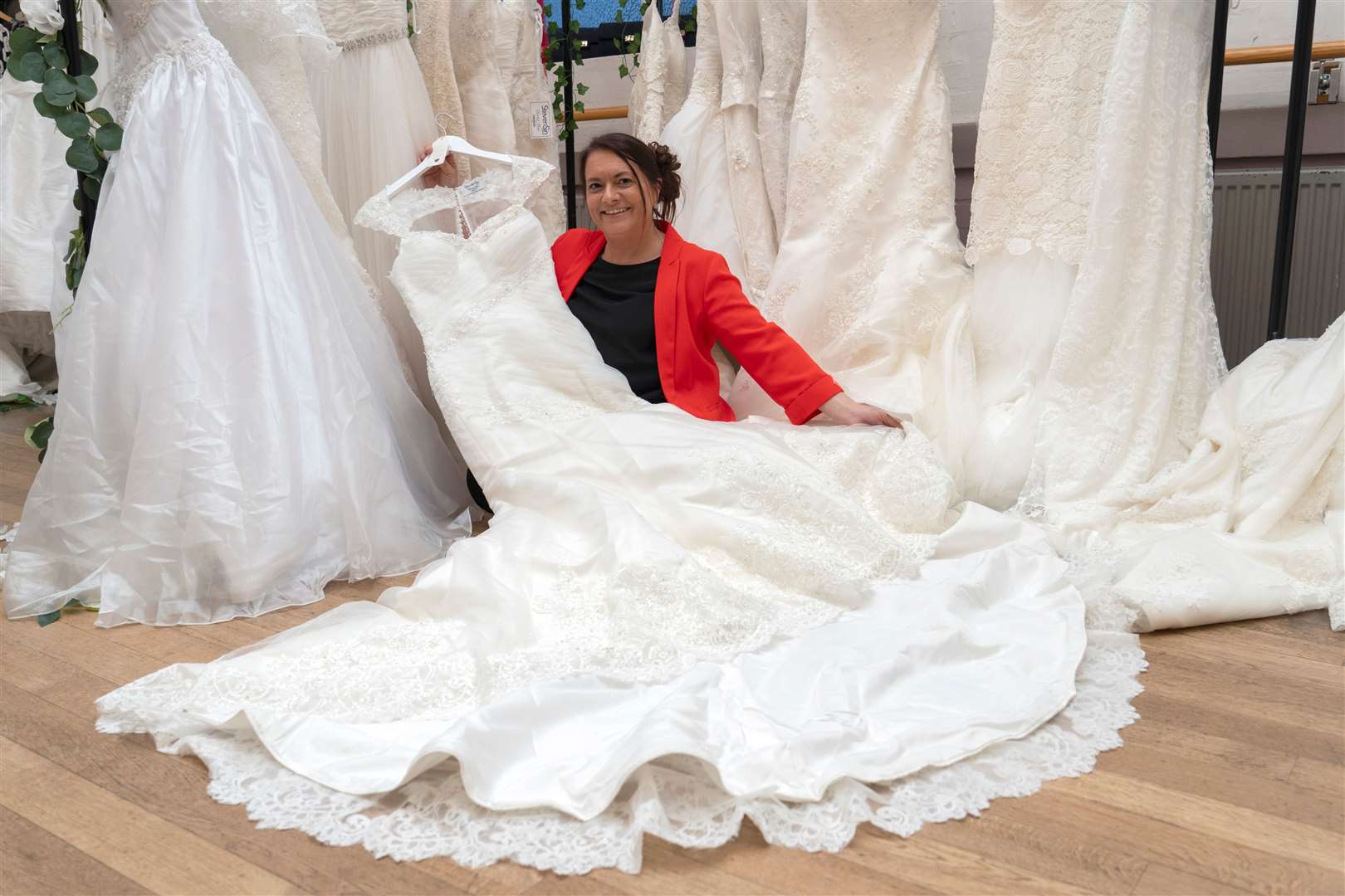 Sally Todd, the British Heart Foundation shop manager, said a handful of brides found ‘the dresses of their dreams’ at the wedding fair (Danny Fitzpatrick/PA)