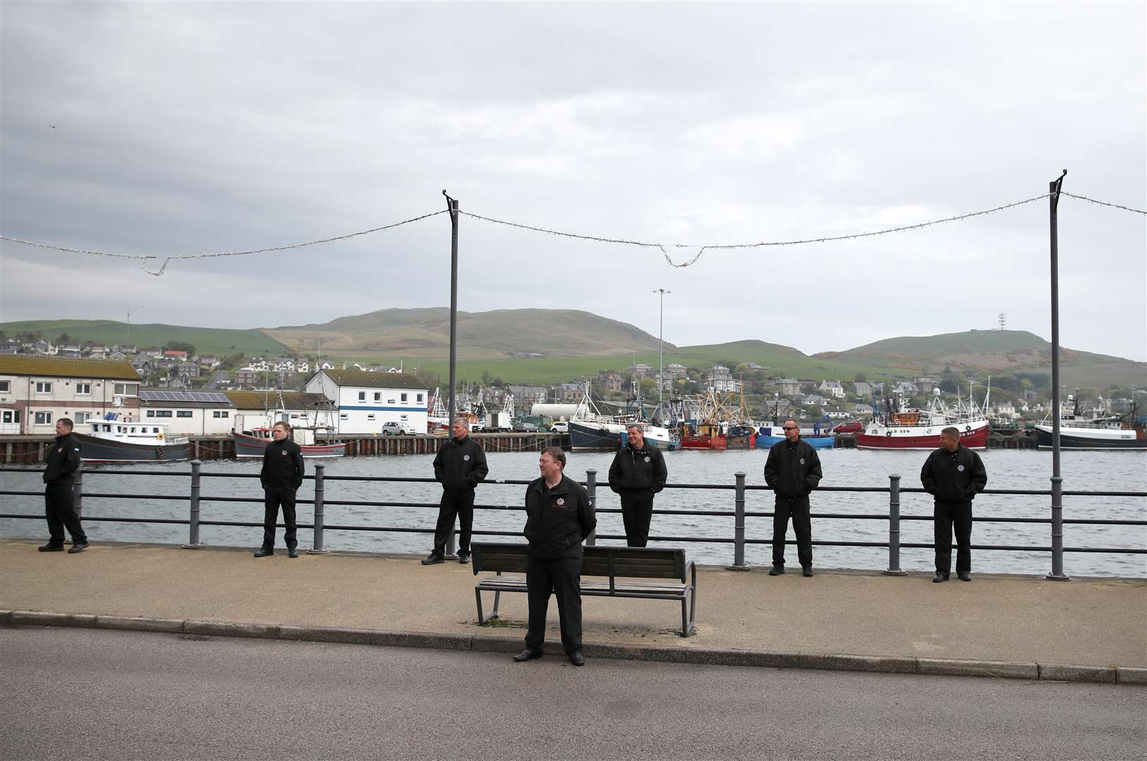 Mourners adhered to social distancing guidelines as they paid their respects to Mr Black (Andrew Milligan/PA)