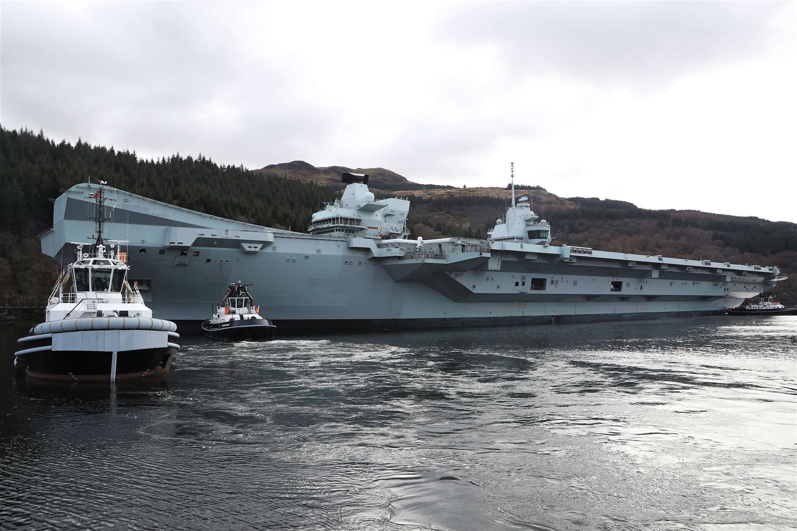 HMS Queen Elizabeth during her recent visit to Glen Mallan, Argyll and Bute (Royal Navy/PA)