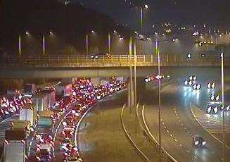 The M2 has been closed London bound following a crash. Picture: Highways England