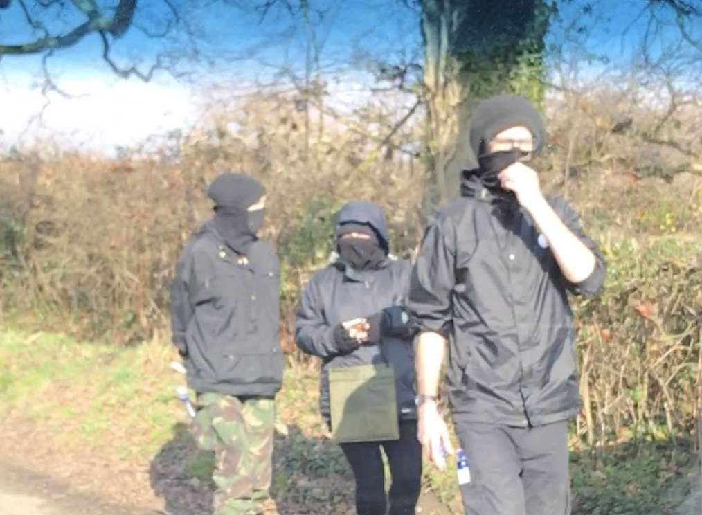 Members of East Kent Hunt Saboteurs Association at Hole Park Rolvenden