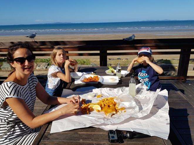 Loving mum Kelly Wright with Macey and Drew at seaside