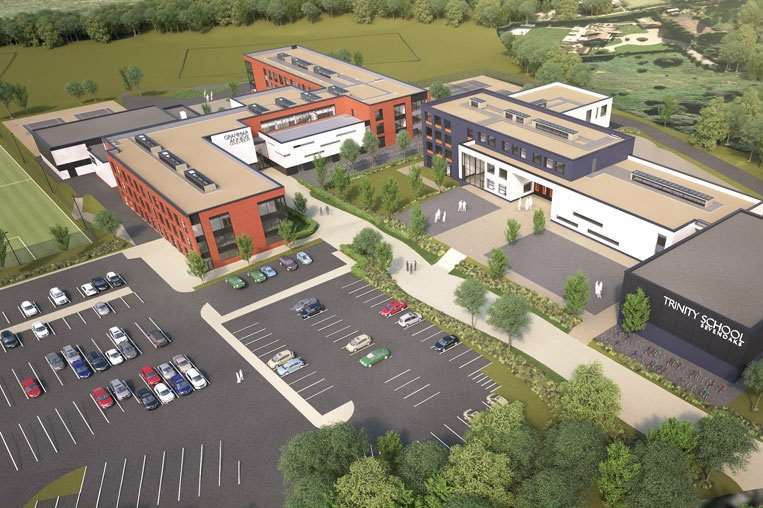 An artist's impression of the Sevenoaks Grammar annexe and Trinity School