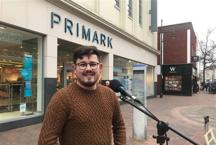 Jordan Ravehall, aka Primark Busker, is warming up for Sugerbabes