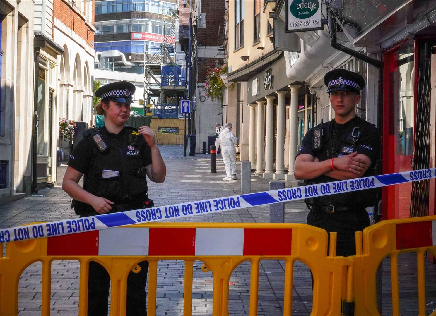 Police at the scene. Picture: Jim Bennett