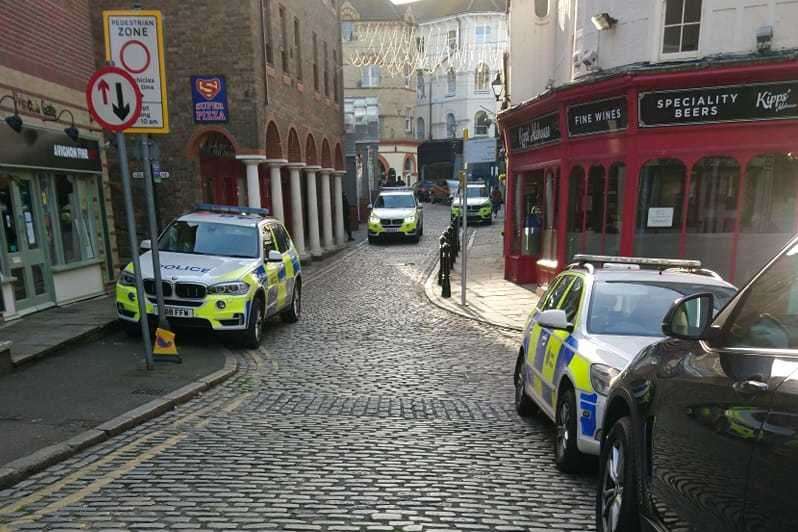 The scene on the Old High Street in Folkestone last night. Picture: Juliette Joyce Felton