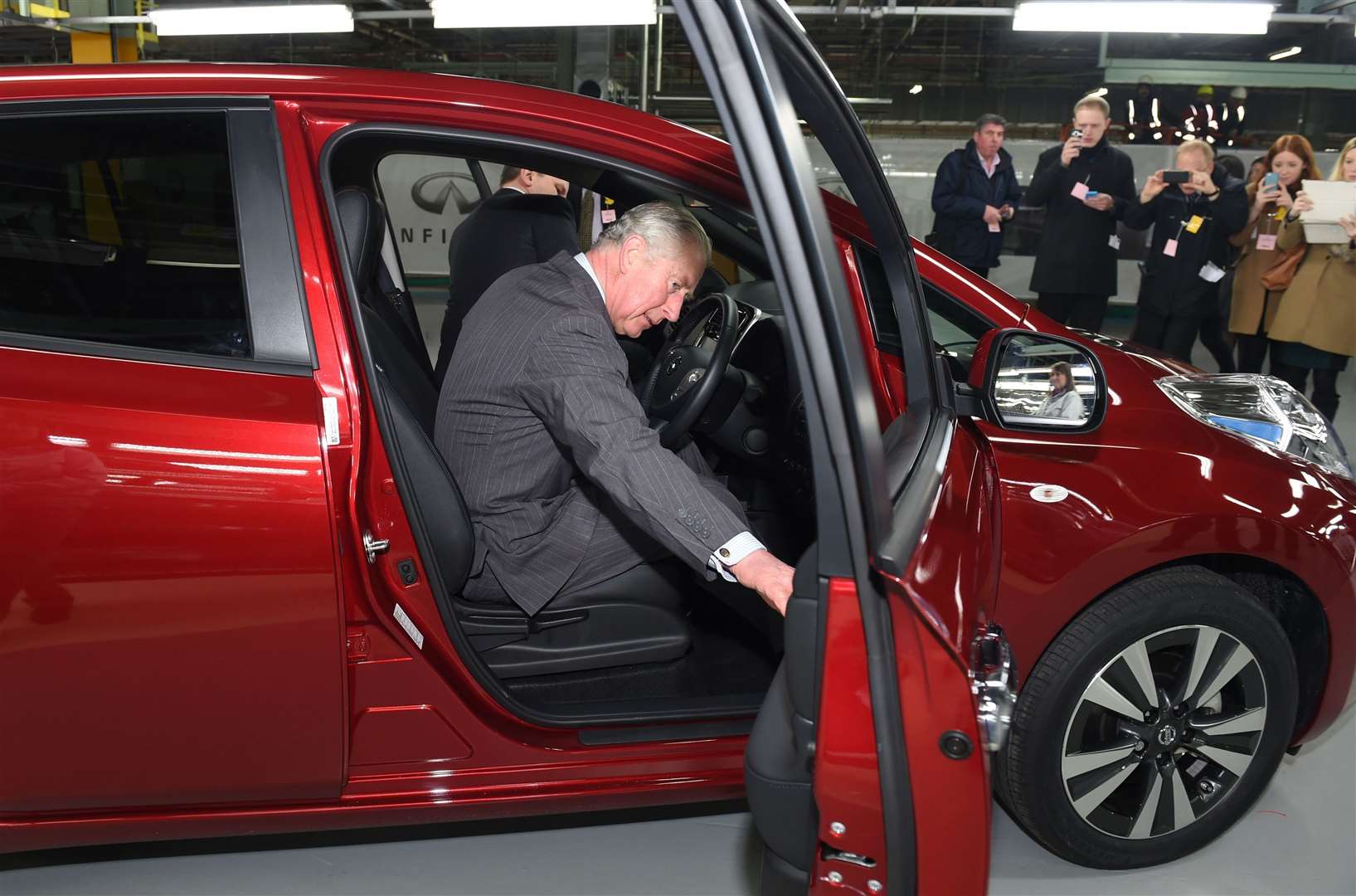 Charles during a visit to the Nissan UK plant in Sunderland (PA)