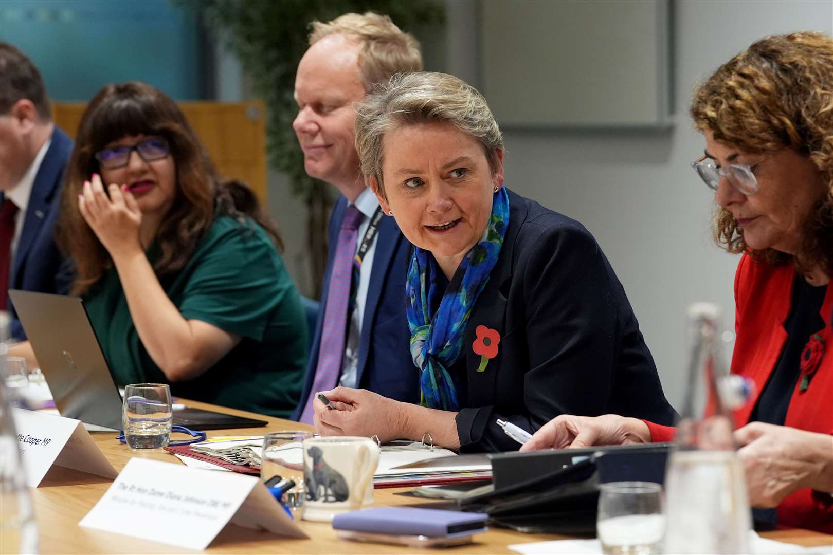 Home Secretary Yvette Cooper attending the National Policing Board meeting at the Home Office on Wednesday (Lucy North/PA)