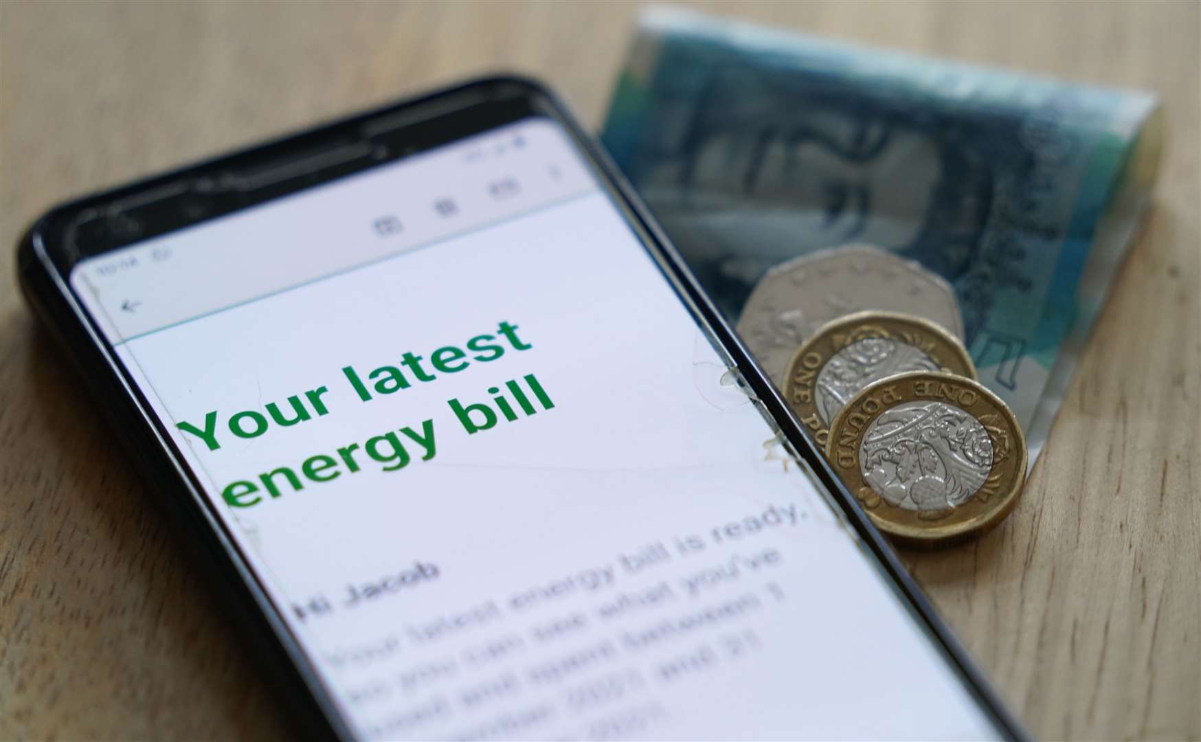 An online energy bill (Jacob King/PA)