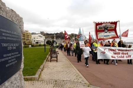 Port workers at Saturday's rally