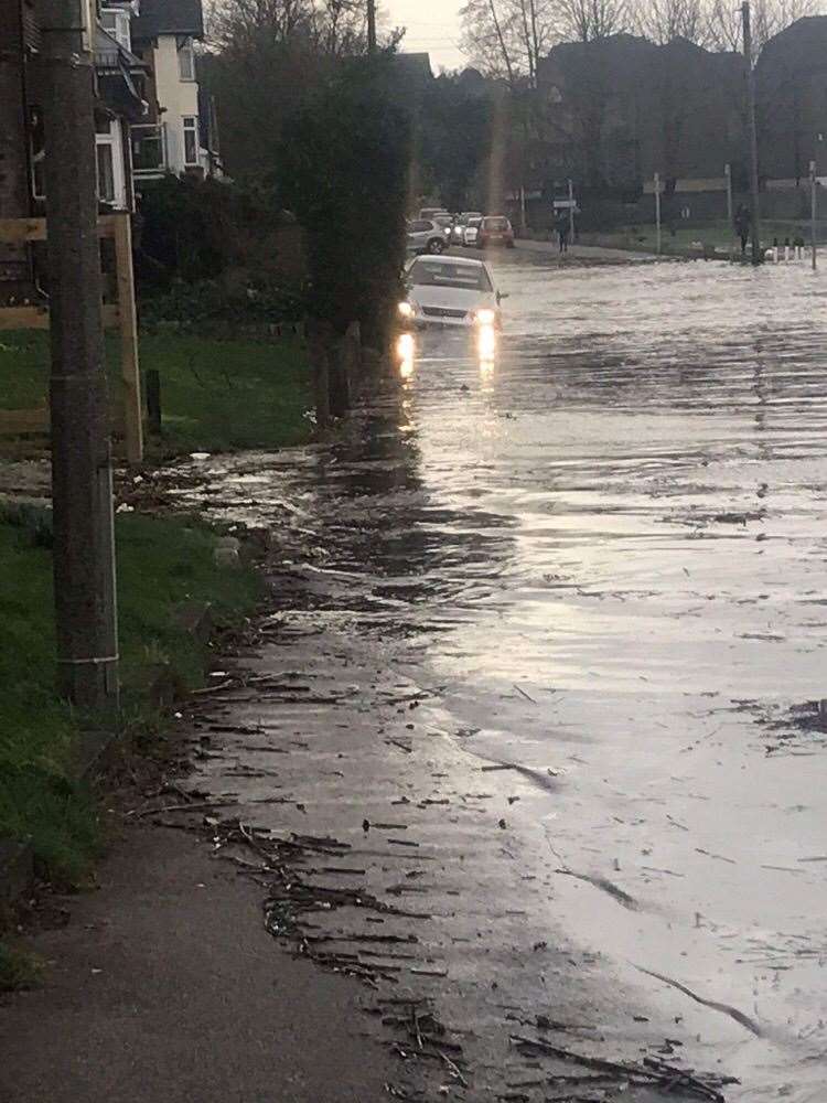 Flooding at The Esplanade in Rochester. Picture by Jamie Parker