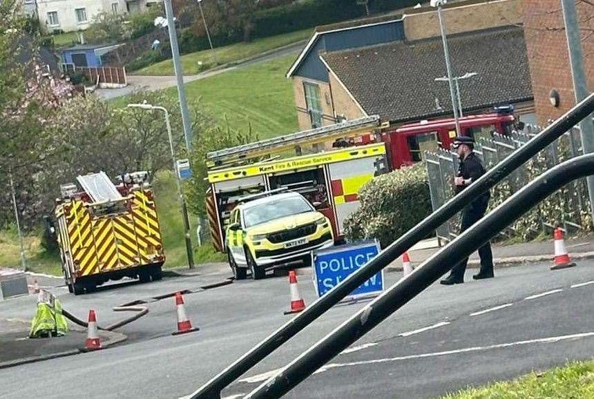 Fire crews were called to tackle the blaze at Buckland Court in Dover. Picture: Bethany Jane Osborne