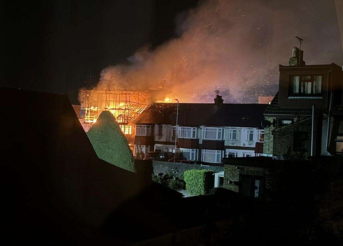 The fire at 2am this morning in Grange Road. Picture: Michael John McAloren