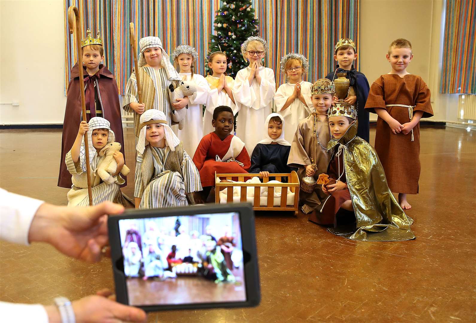 Pupils at Manor Park School and Nursery in Knutsford, perform their Christmas nativity play (Martin Rickett/PA)