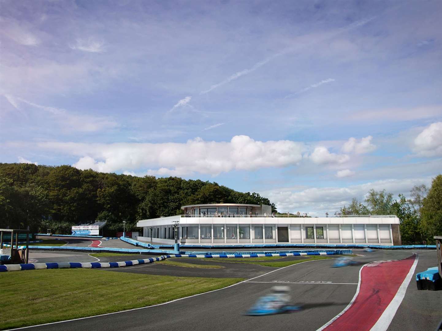 How The Paddock, which will have a viewing terrace overlooking Buckmore Park Kart Ciruit's track, could look. Picture: Buckmore Park Kart Circuit