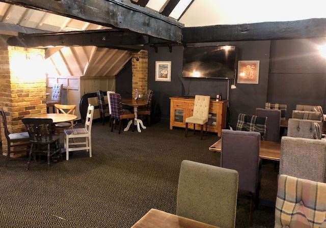 This is the upstairs dining area which, like many other parts of the pub, has a large screen, although none were switched on when I was in