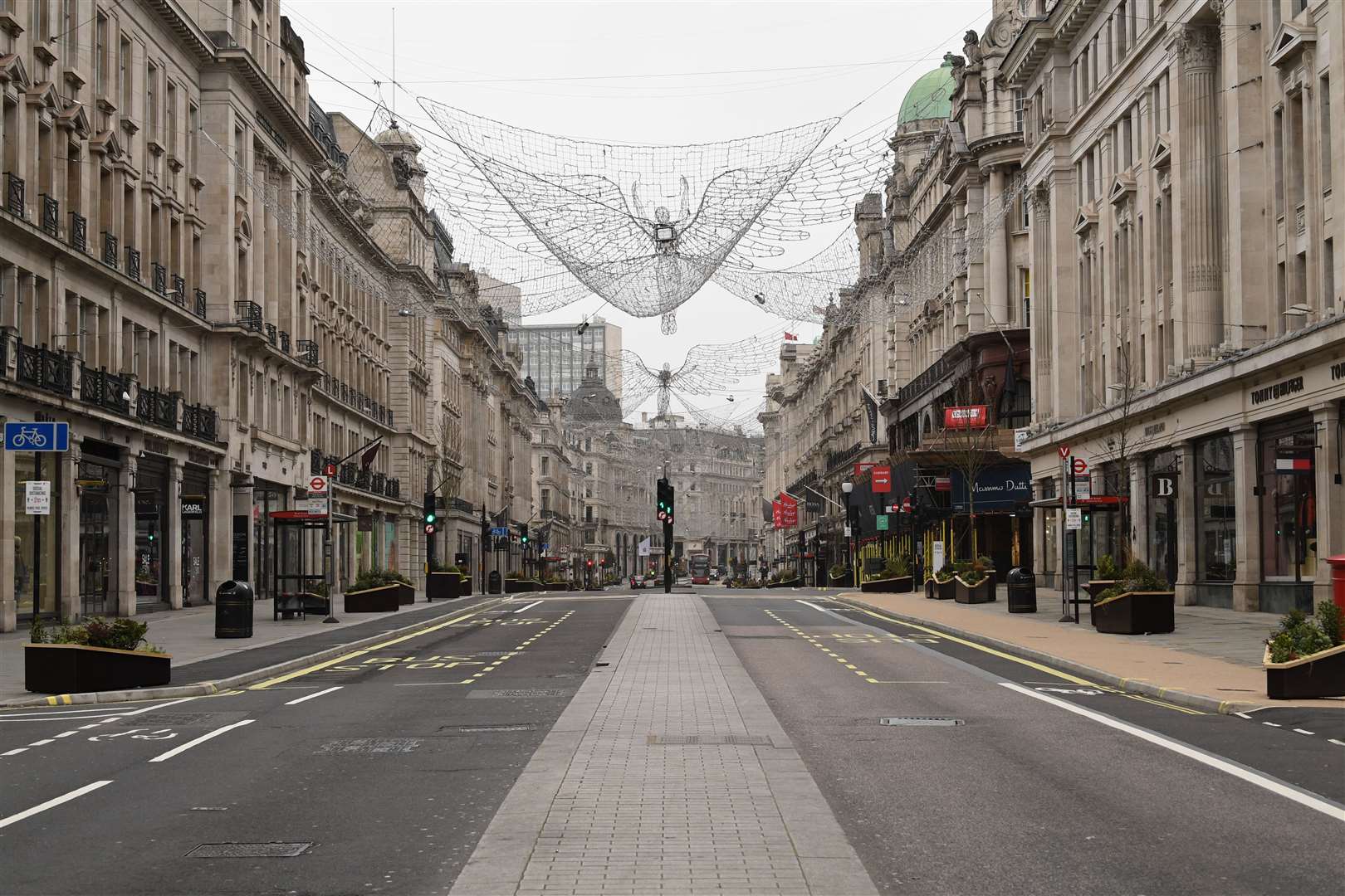 An empty Regent Street in London on Boxing Day (Stefan Rousseau/PA)