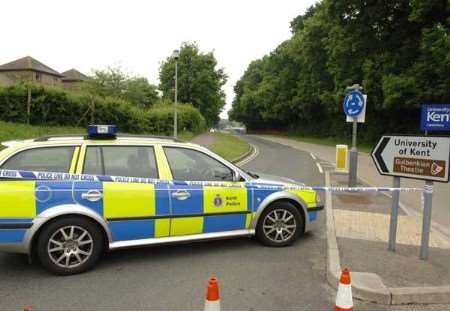 Police set up a cordon around the area. Picture: Chris Davey