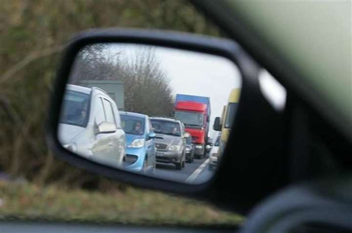 Traffic is slow following the accident. Stock picture