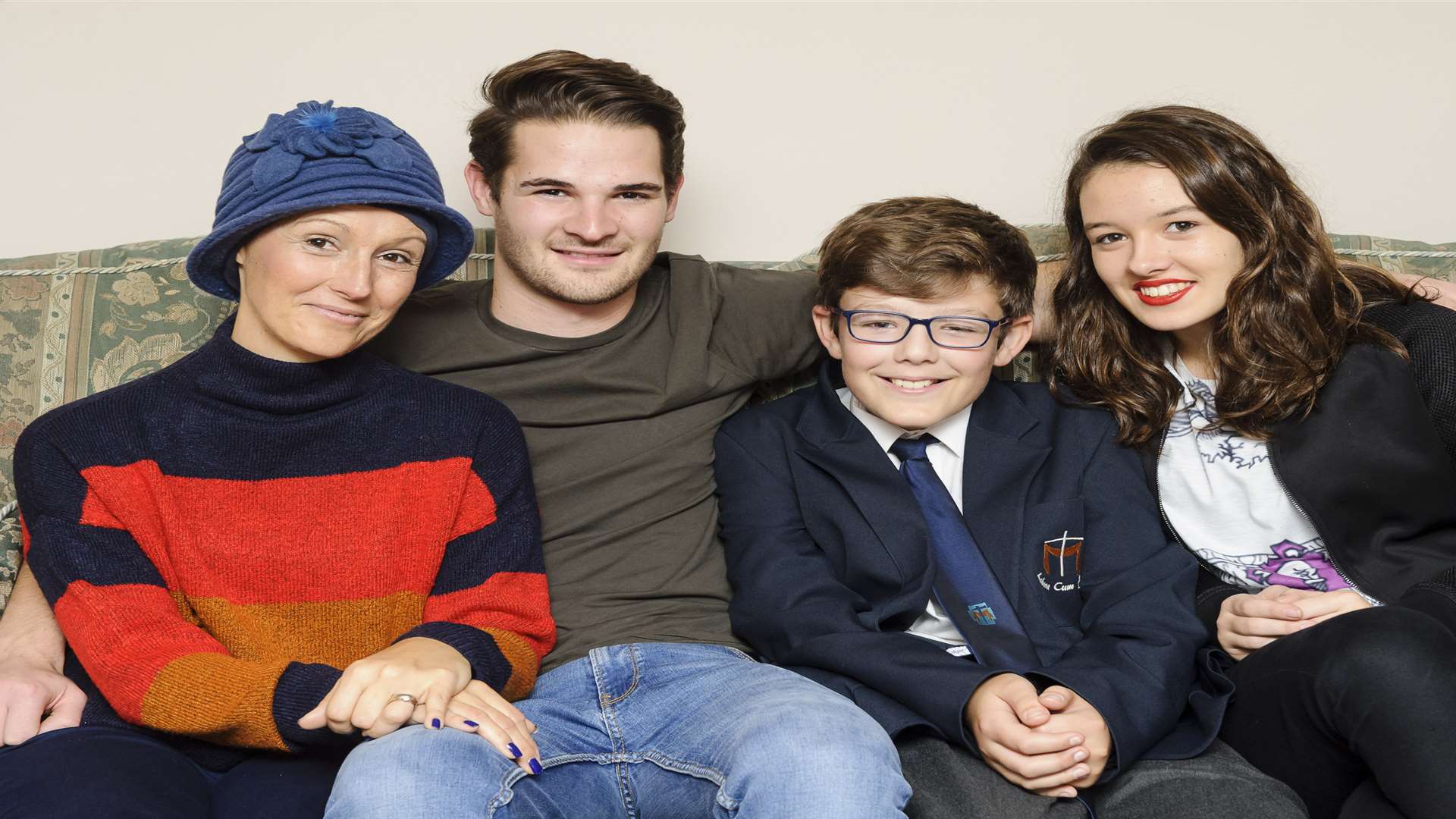 Mum Christine Colyer with three of her four children, Jon Harris and Daniel and Sarah Colyer. Picture: Andy Payton