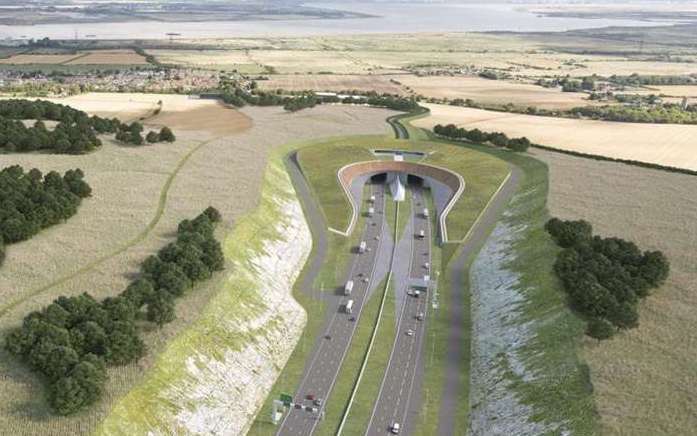 A CGI of the Lower Thames Crossing - which could be up and running by 2032