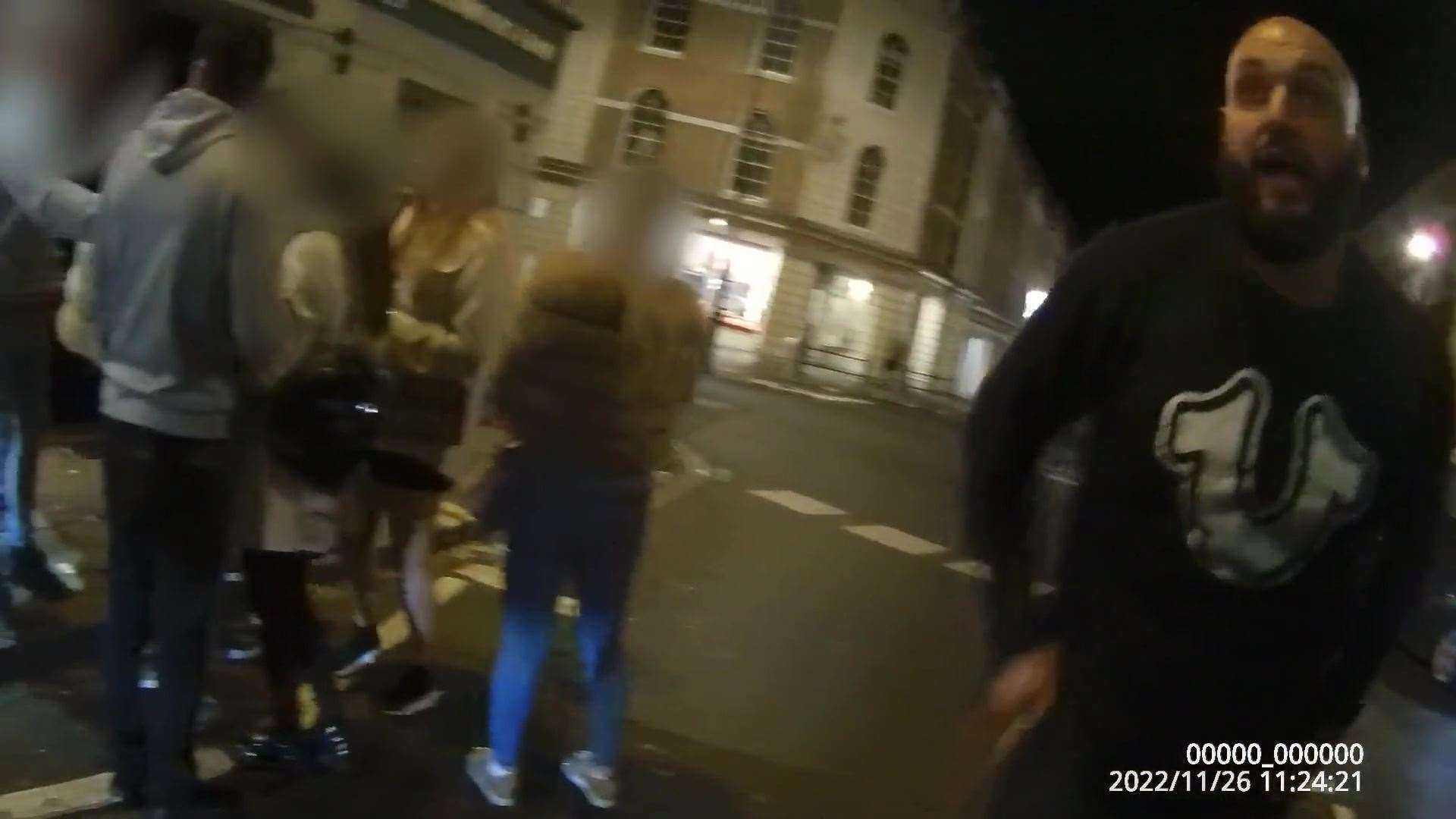 Screen grab taken from video of Ross Hamilton arguing outside the Viva nightclub in Richmond, before the murder of Reece Newcombe (Metropolitan Police/PA)