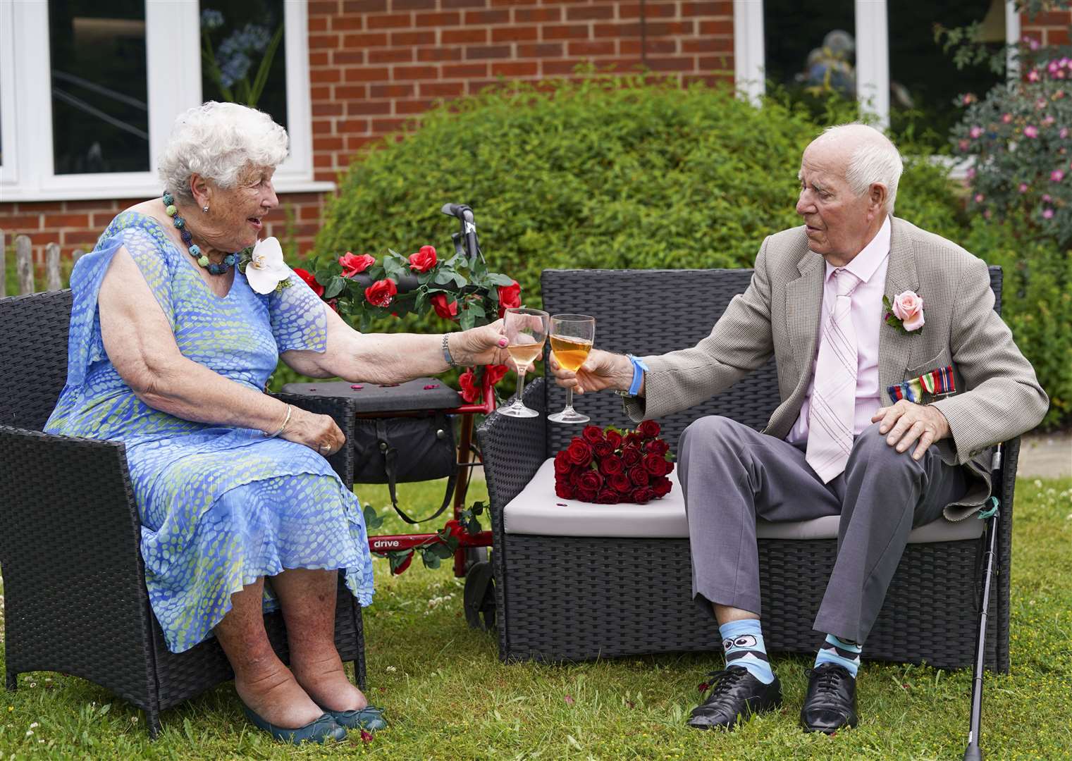 The ceremony was attended by 12 close family and friends and the care home residents and staff (Steve Parsons/PA)