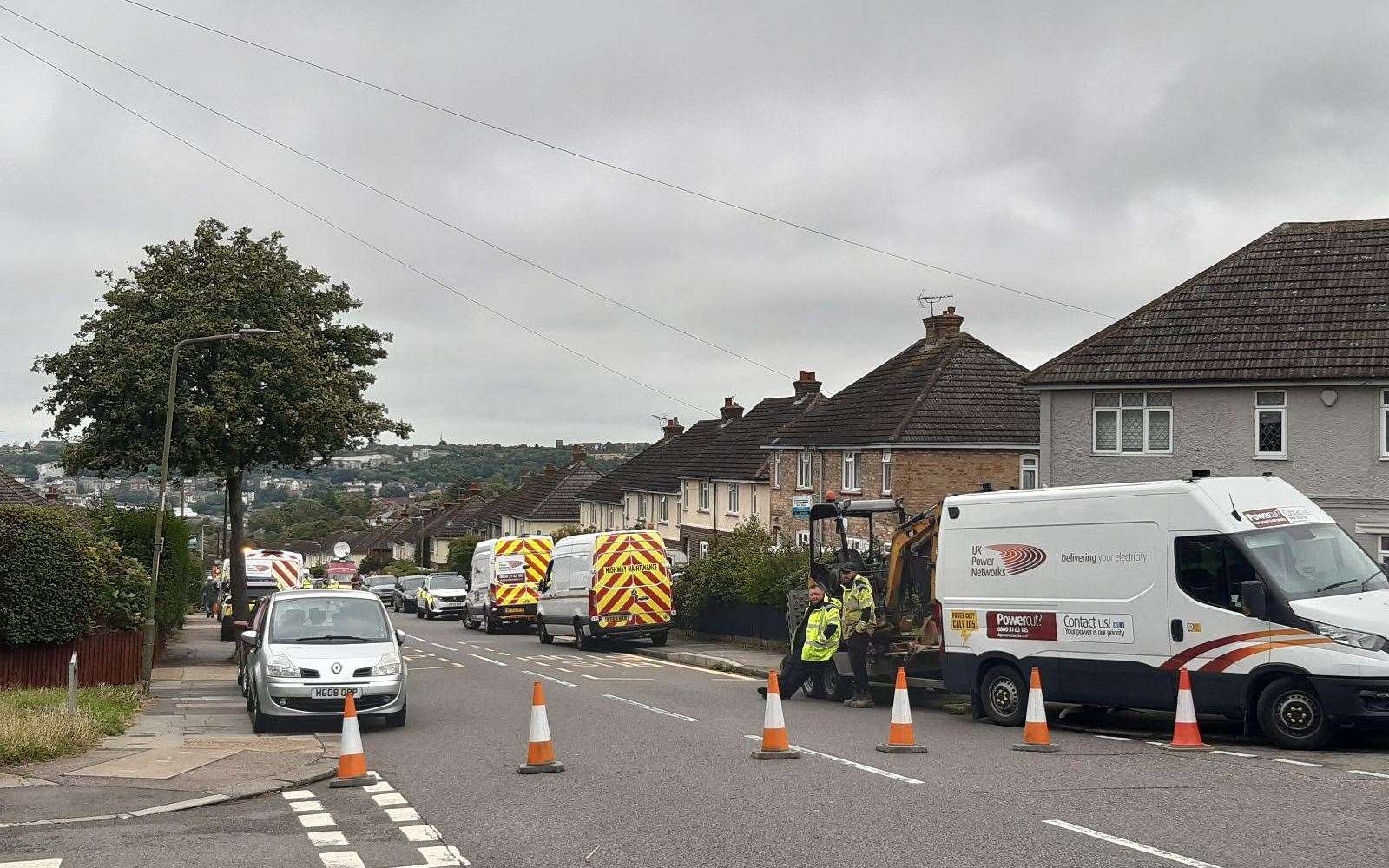 Wayfield Road has been cordoned off