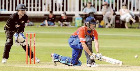 England and Essex batsman Alastair Cook on his way to a knock of 80