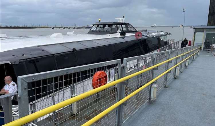 The boat docked at Gravesend Town Pier where the service will start