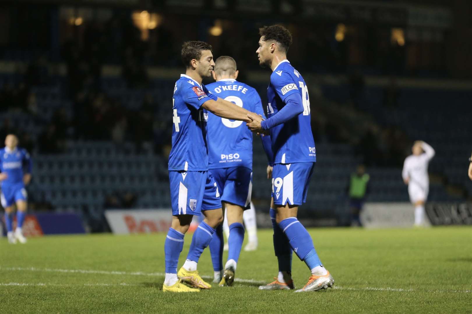 Gillingham goalscorer Lewis Walker and fellow striker Scott Kashket celebrate the goal Picture: KPI (60691014)