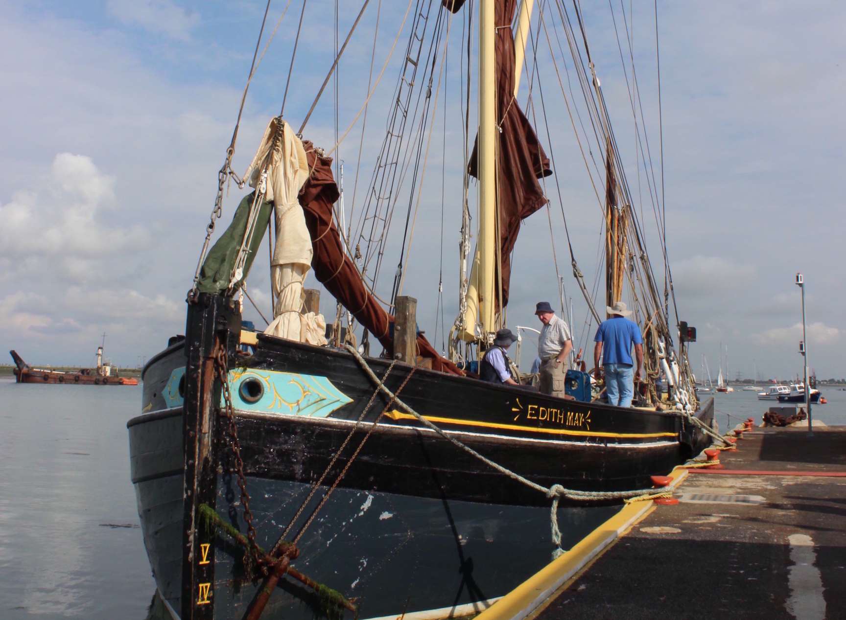 A Thames sailing barge tied up at Queenborough
