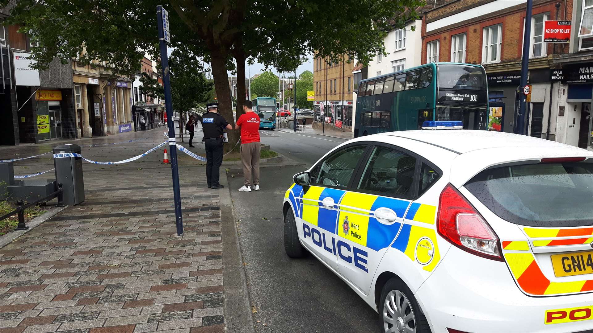 The scene in Maidstone High Street this morning