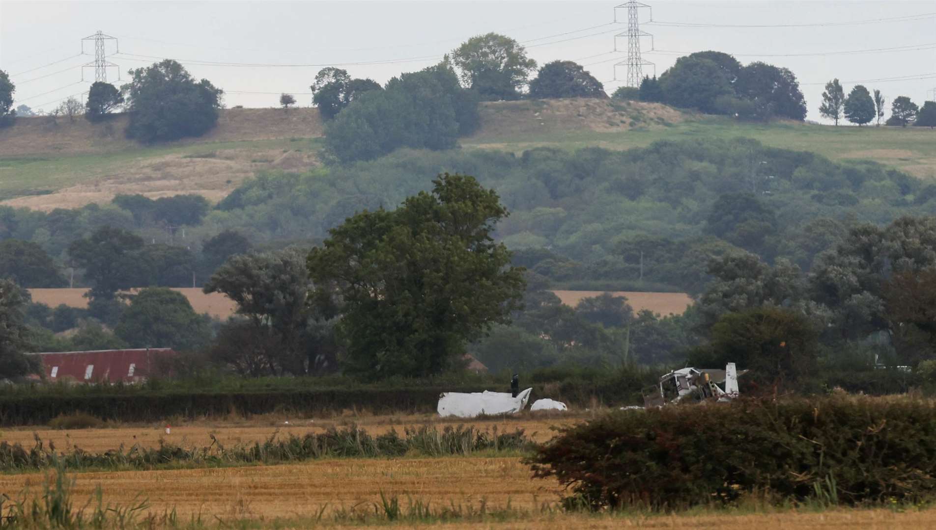 Dr Woollard brought the plane down between Ruckinge and Bilsington. Picture: UKNIP