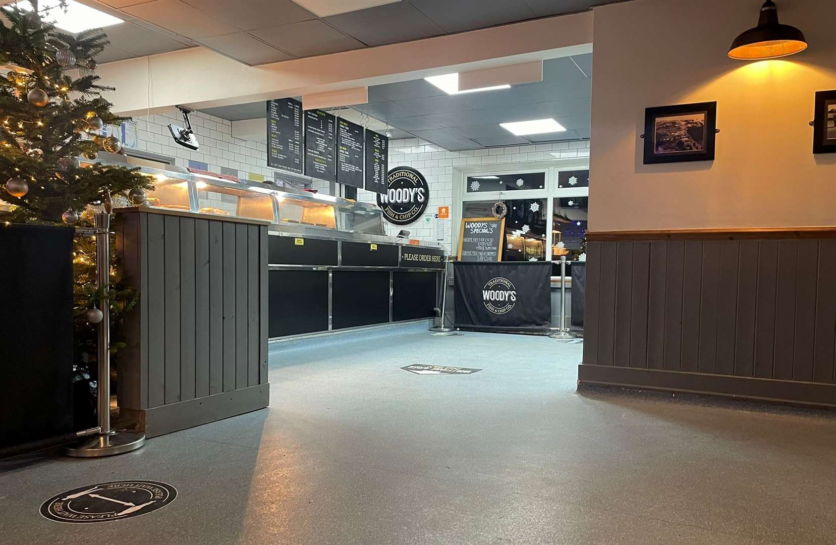 The clean and modern interior of Woody's in Leysdown