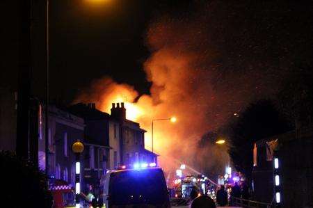 Fire crews at the scene of the Gravesend blaze