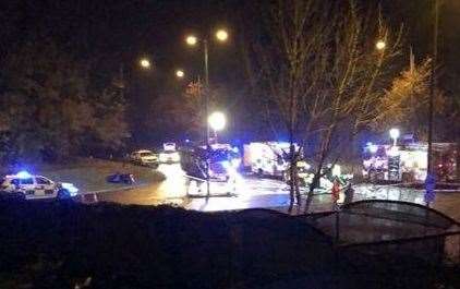 Emergency services attend a crash in North Dane Way, Lordswood. Picture: Dan Gomar