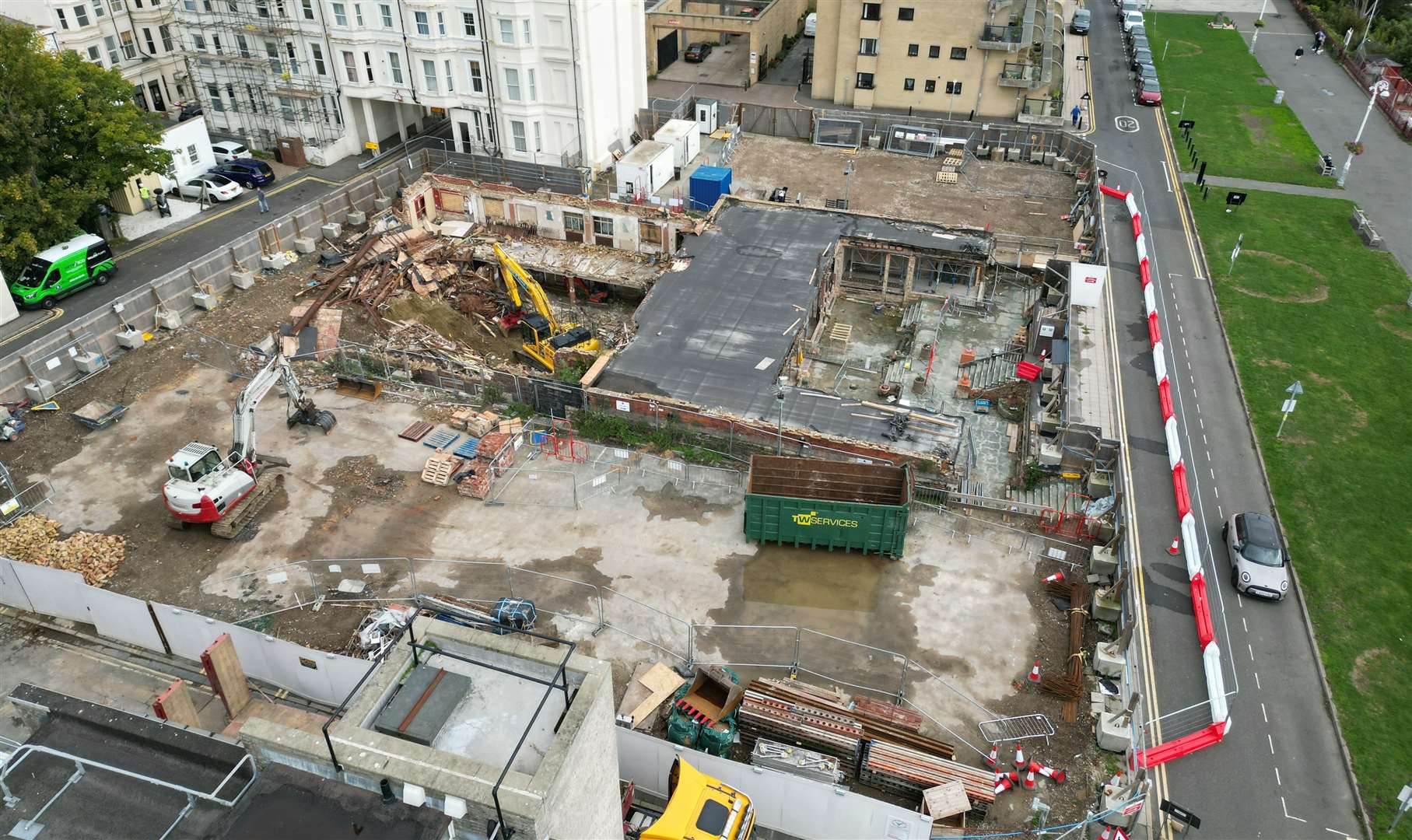 Demolition work taking place at the Leas Pavilion site in Folkestone in October 2022. Picture: Barry Goodwin