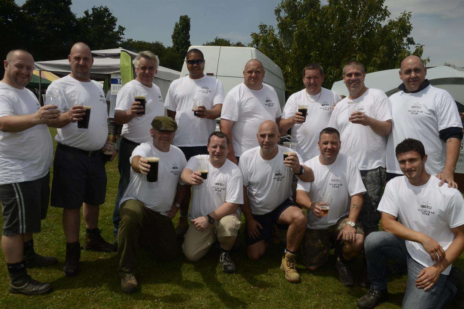 The Three Tuns Tug of War team