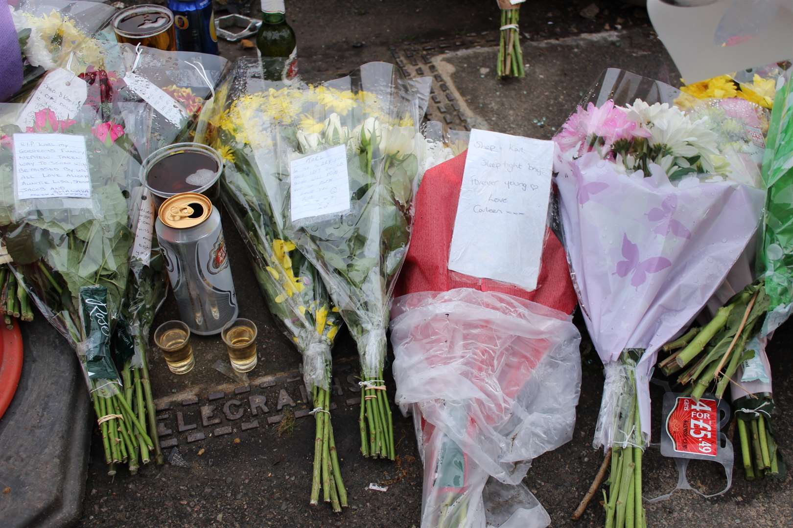 Floral tributes at the scene