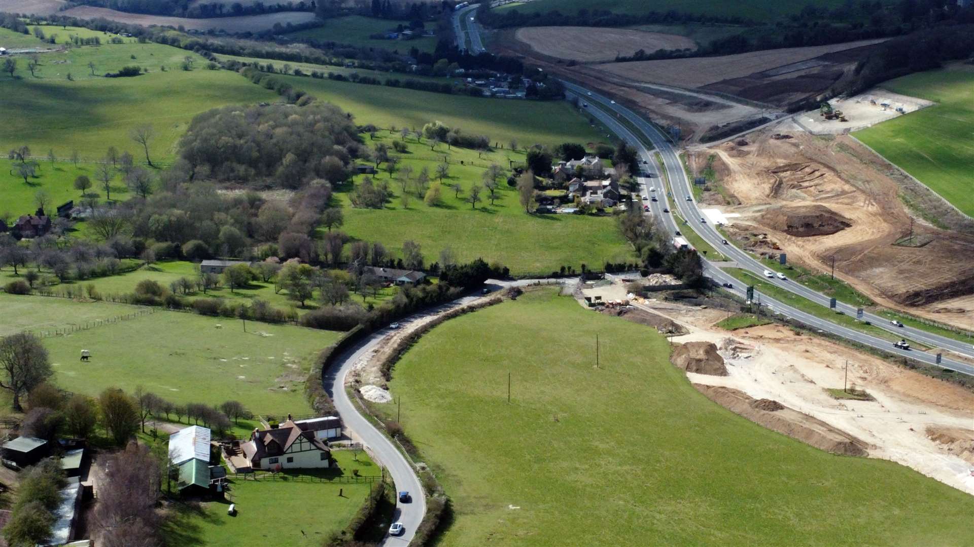 Stockbury roundabout from the air Picture: Barry Goodwin