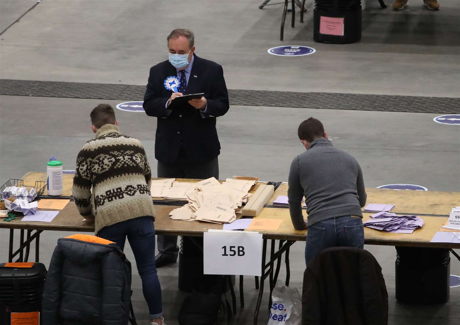 Alba leader Alex Salmond watches votes being counted (Andrew Milligan/PA)