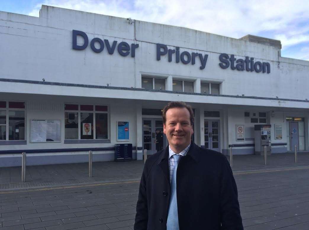 MP Charlie Elphicke outside Dover Priory