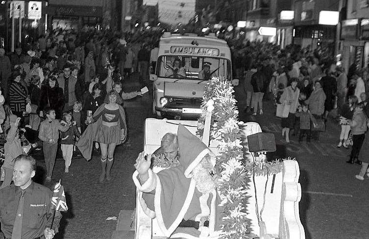 A Christmas parade in Sittingbourne High Street in 1986 Picture: Sittingbourne Heritage Museum