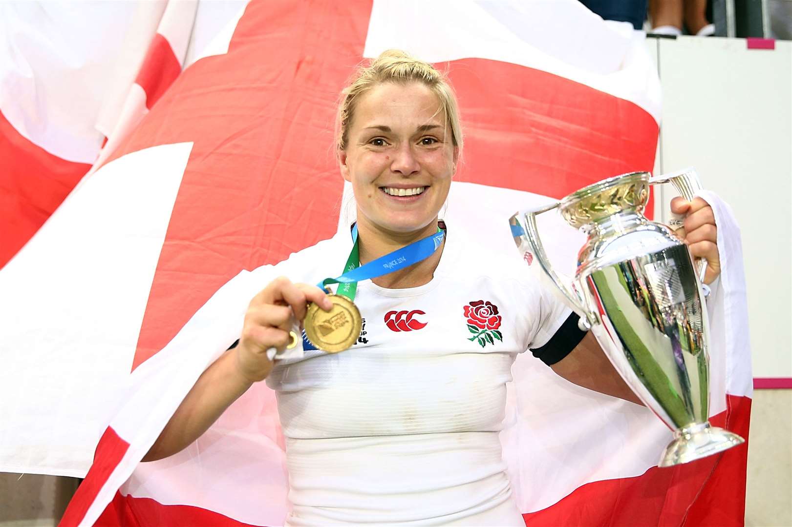 Rachael Burford won the 2014 Women’s Rugby World Cup with England. Picture: Jordan Mansfield/Getty Images