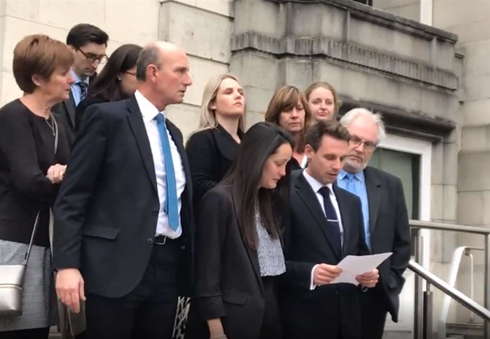 Sarah and Tom Richford outside Maidstone Coroner’s Court on Friday after the conclusion of the inquest into the death of their son Harry Richford (Emma Bowden/PA)